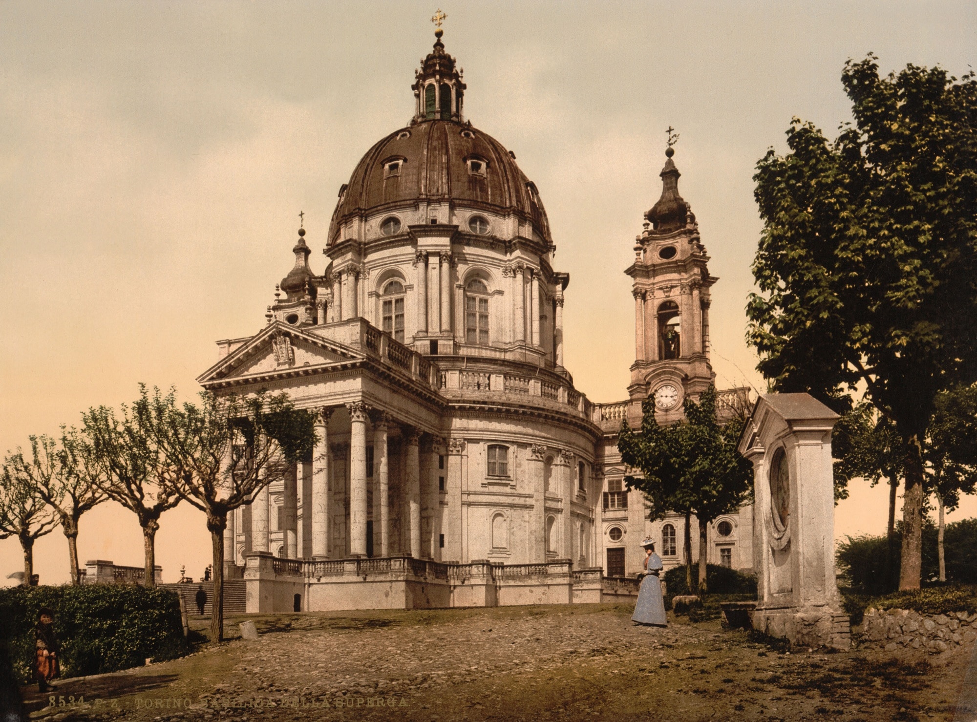 Foto del primo Novecento della Basilica di Superga (1717-1731), Torino 