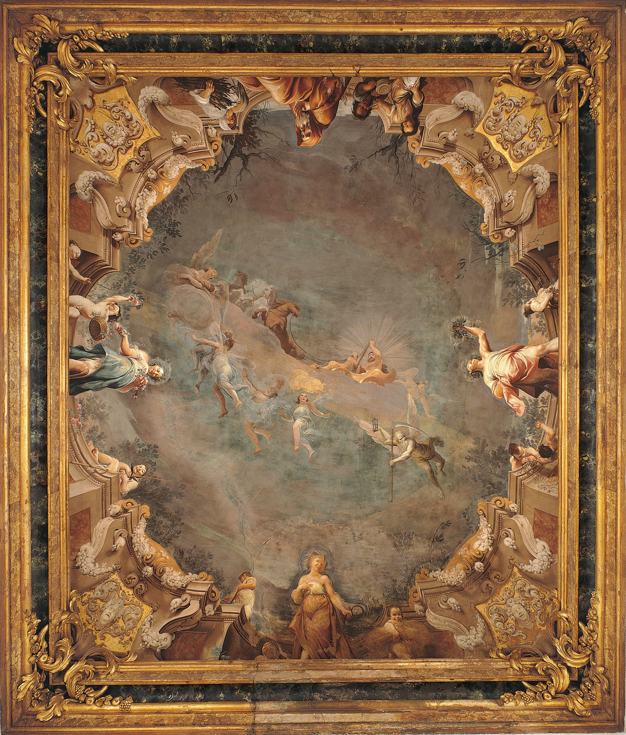 Giuseppe Maria Crespi, Trionfo di Ercole tra le Quattro Stagioni, 1699-1700, affresco Sala delle Stagioni, Palazzo Pepoli Campogrande, Bologna