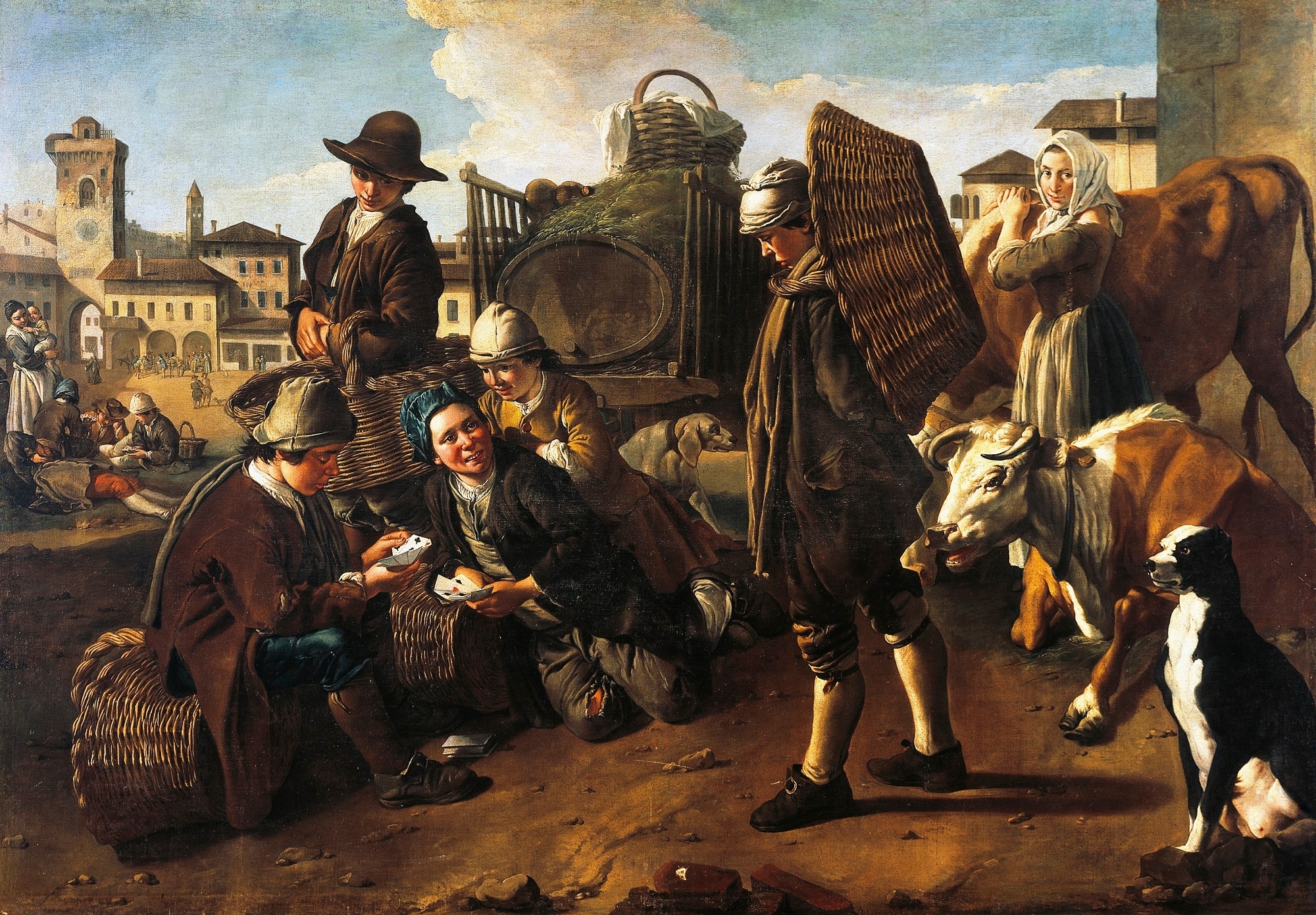 Giacomo Ceruti, Scena di mercato, olio su tela, 210x298cm., Galleria Civica d'Arte Moderna e Contemporanea, Torino