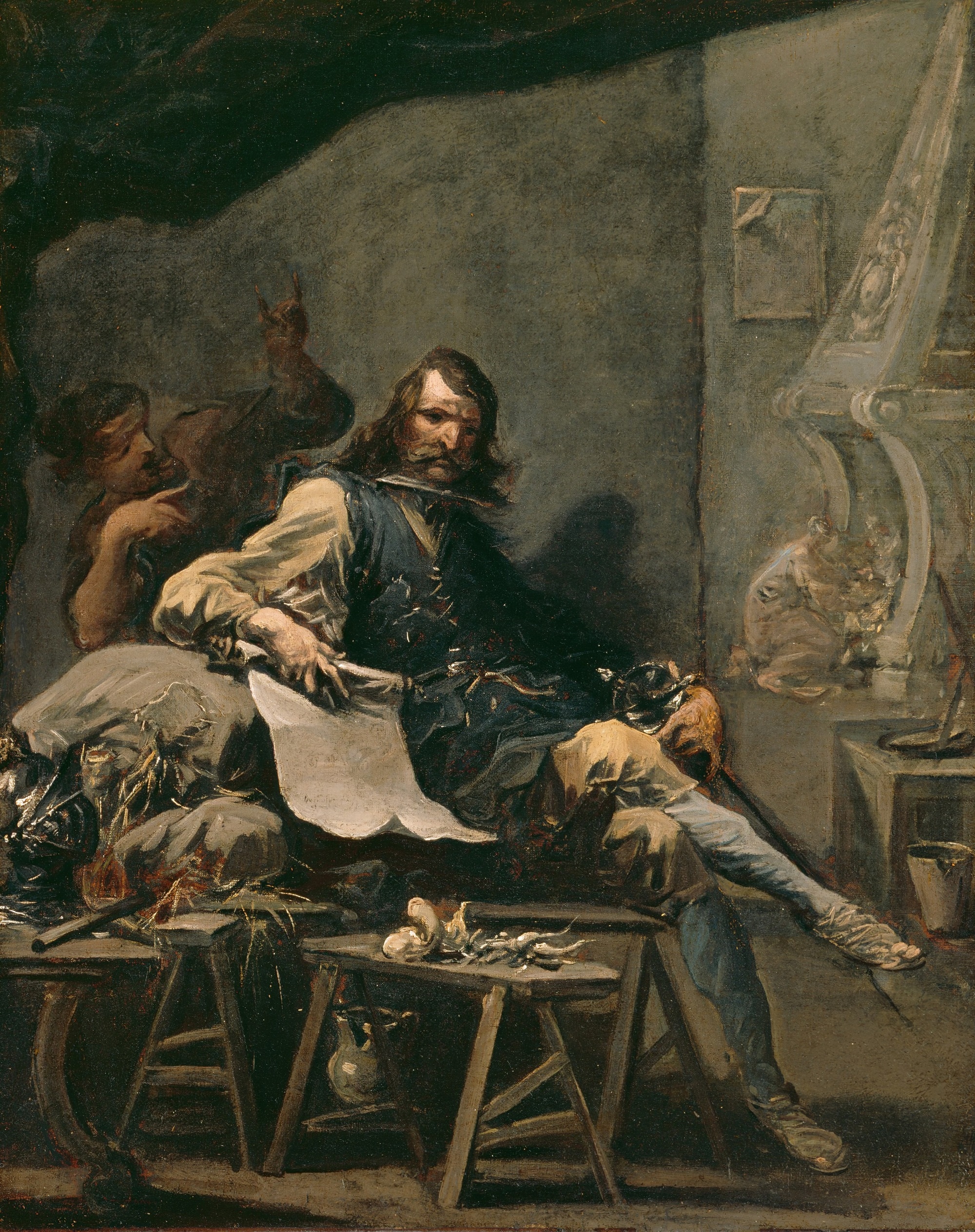 Alessandro Magnasco, Satira su un nobile in miseria, 1725, olio su tela, 74x59cm., Institute of Arts, Detroit
