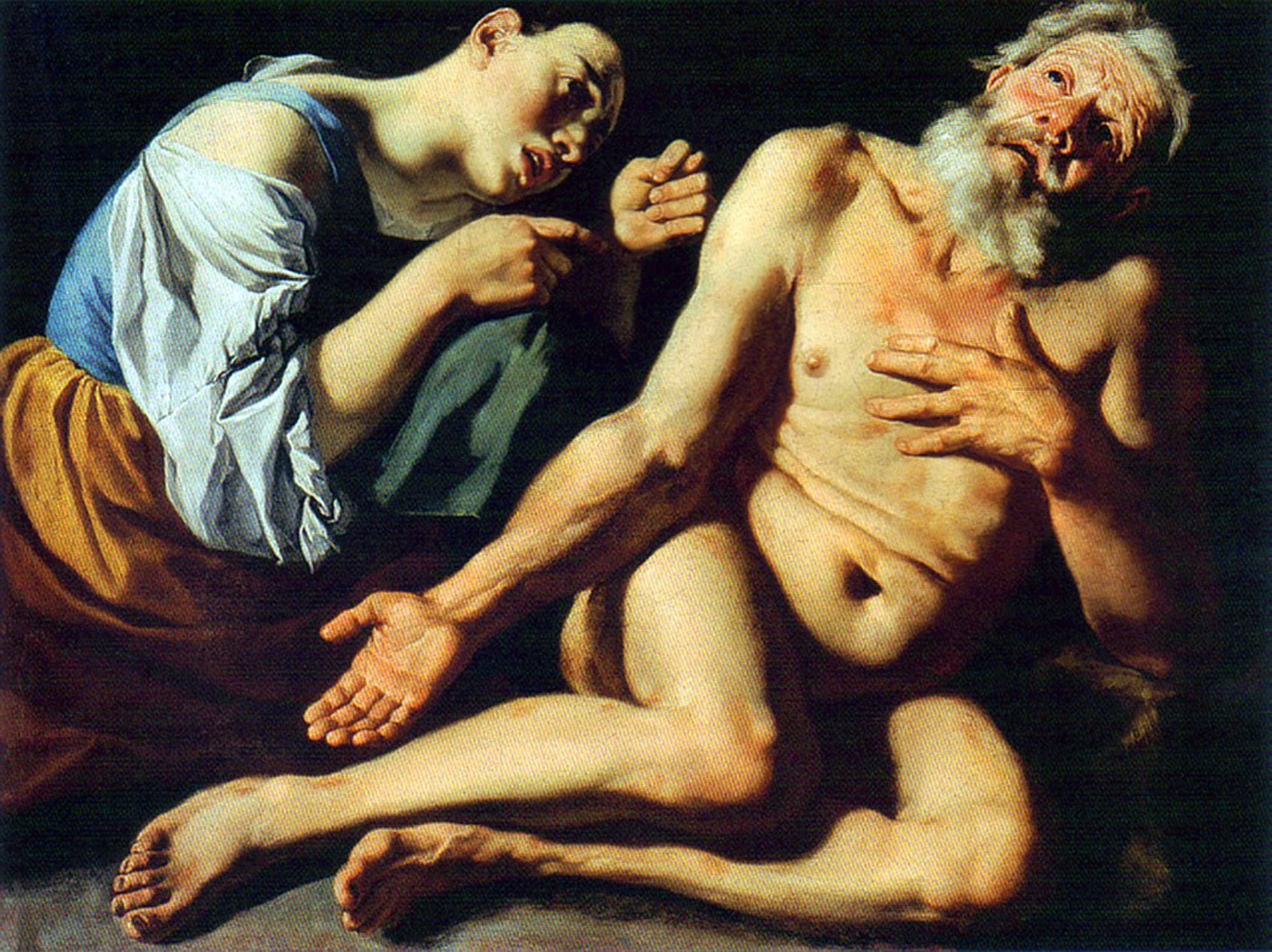 Gaspare Traversi, Giobbe deriso dalla moglie, olio su tela, 102x84cm., Museo Nazionale, Varsavia