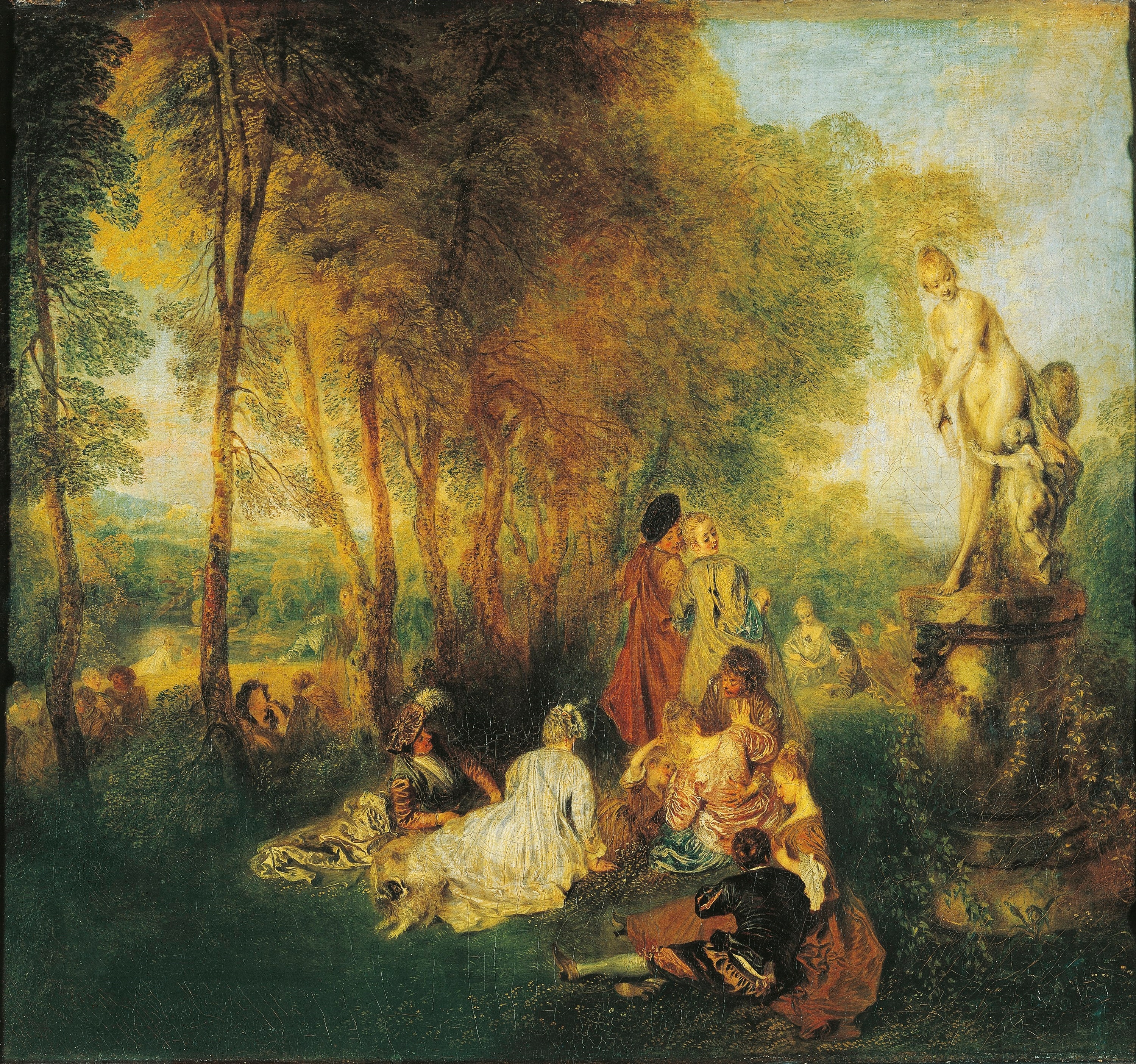 Antoine Watteau, Festa d’amore, 1717-18 ca., olio su tela, 61x75cm., Gemäldegalerie Alte Meister, Dresda