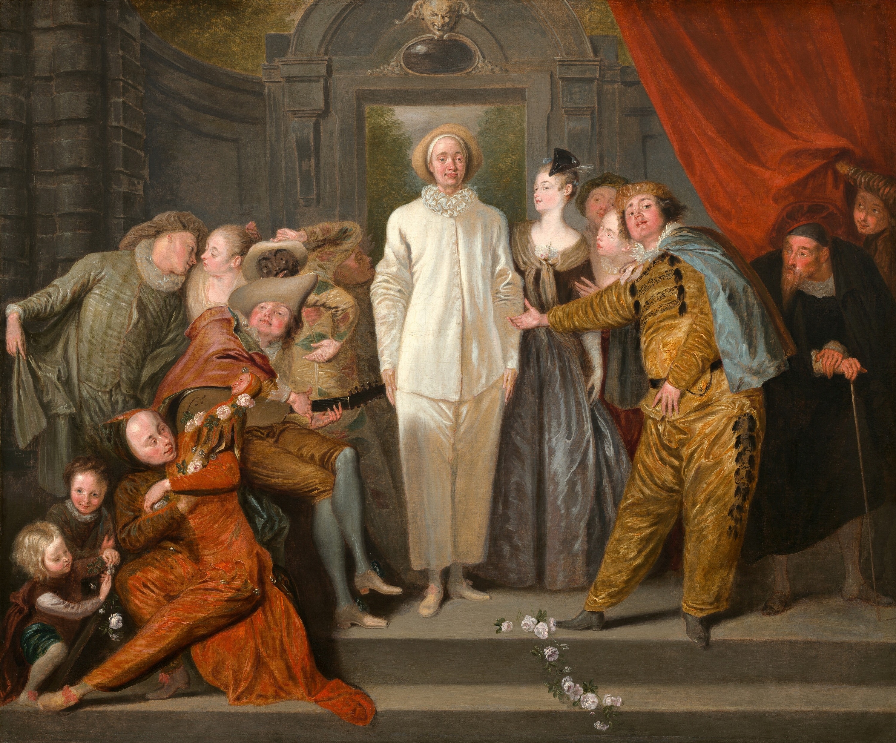 Antoine Watteau, I Commedianti italiani, 1720, olio su tela, 64x76cm., National Gallery of Art, Washington 