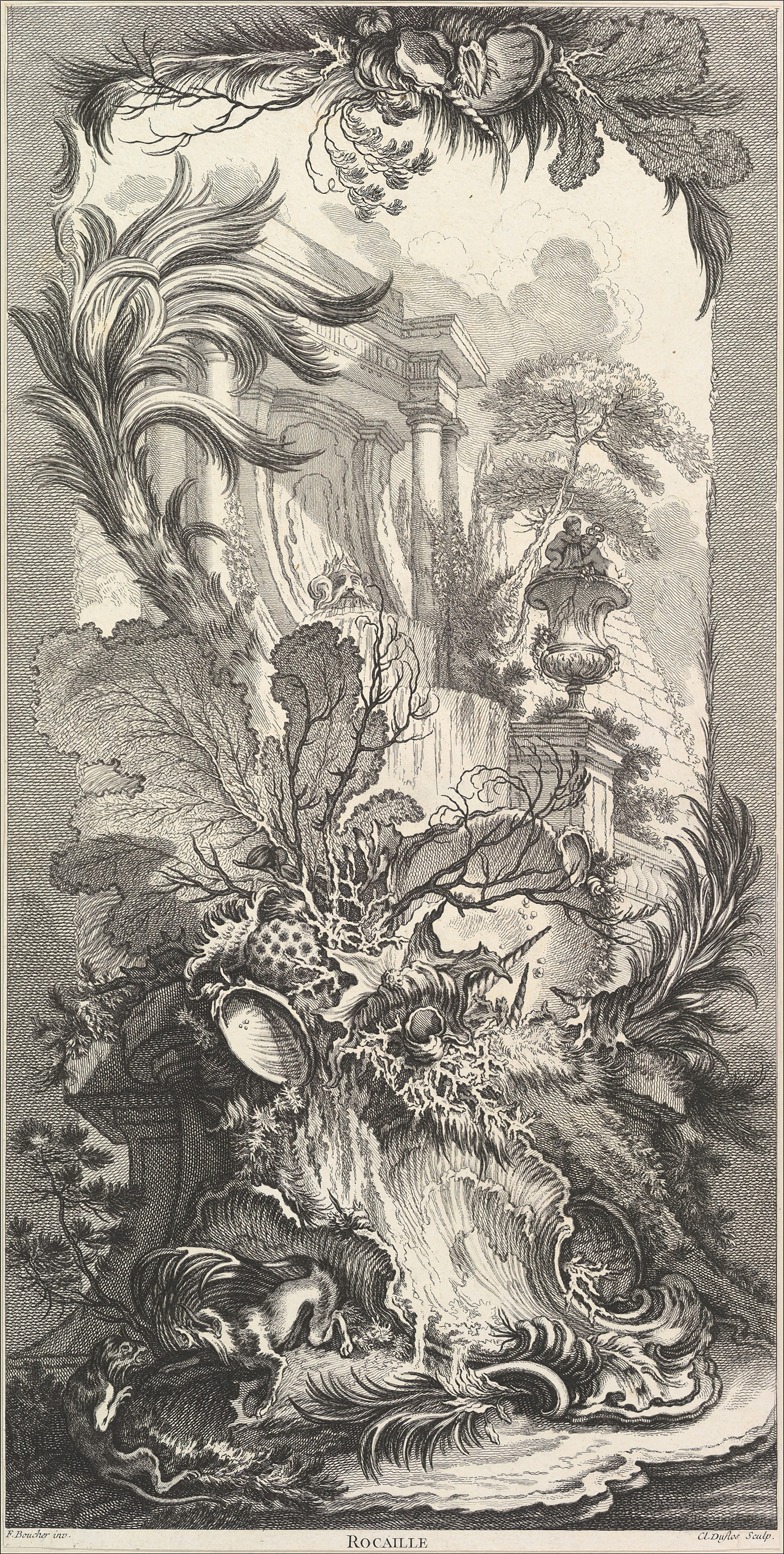 Francois Boucher, Rocaille (Giardino di rocce), da Nouveaux Morceaux pour des Paravents, 1740 ca., Smithsonian Design Museum, New York 