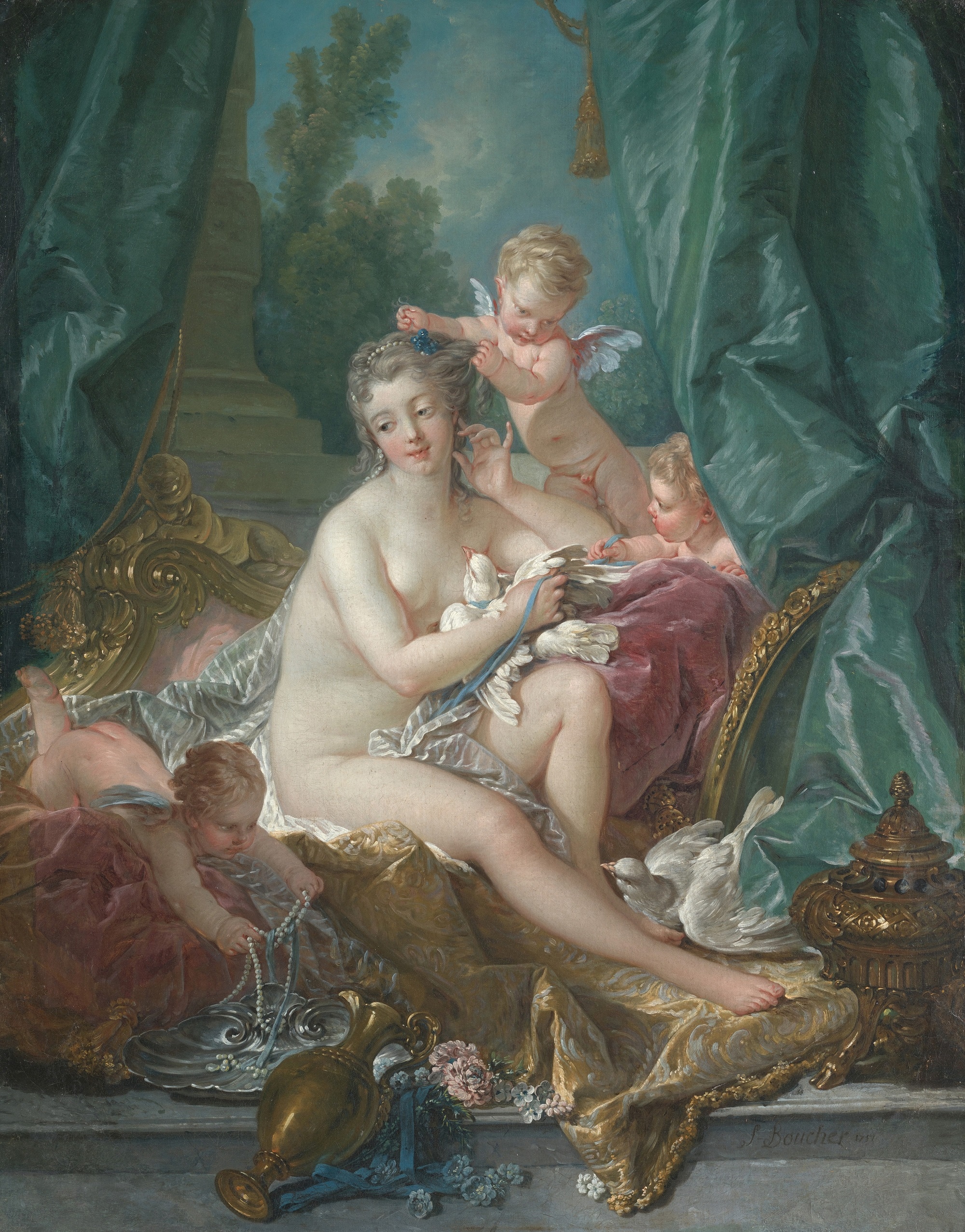 François Boucher, La Toilette di Venere, 1751, olio su tela, 108,3x85,1cm., Metropolitan Museum of Art, New York