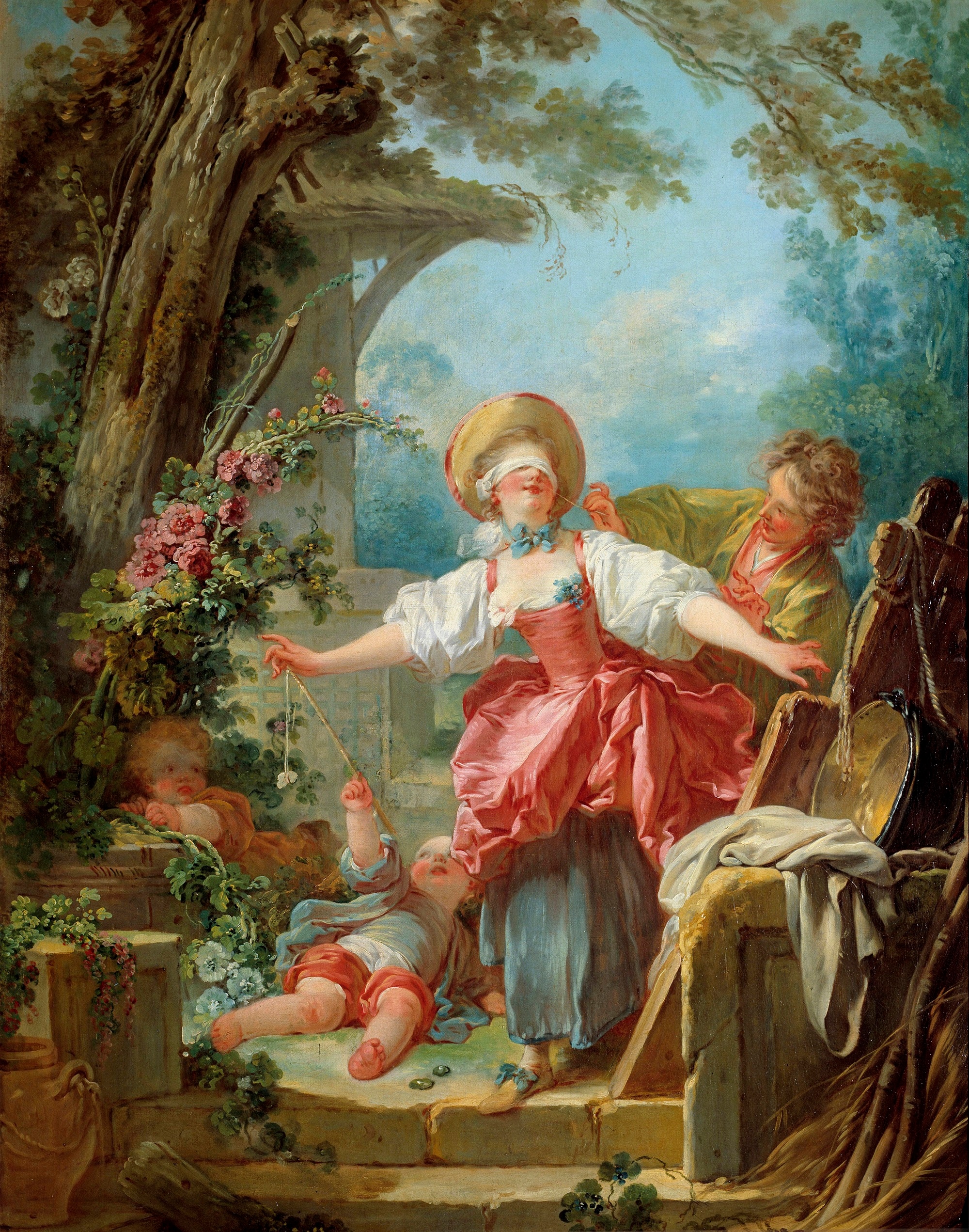 Jean-Honoré Fragonard, Due giovani che giocano e scherzano, 1751, olio su tela, 116,8x91,4cm., Museo d'Arte, Toledo