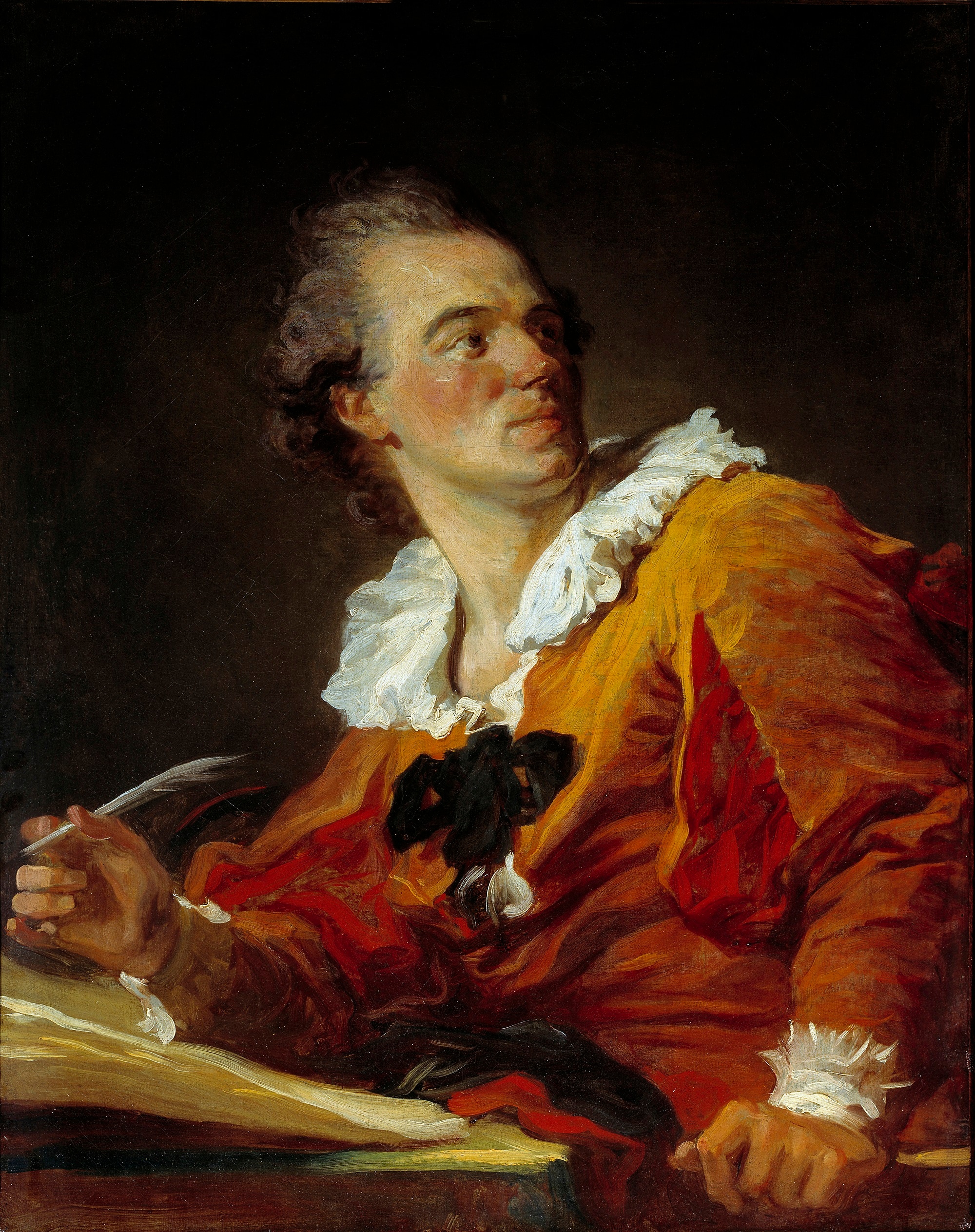 Jean-Honoré Fragonard, L’Ispirazione, o Ritratto presunto di Louis-François Prault, olio su tela, 1769, 80x64cm., Museo del Louvre, Parigi