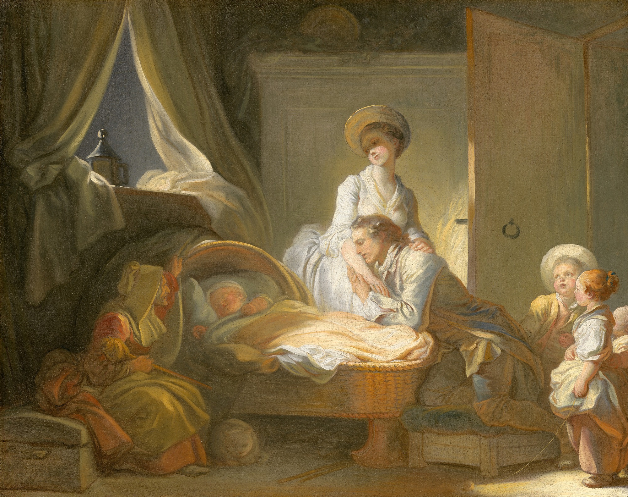 Jean-Honore Fragonard, La visita all'asilo nido, 1775, olio su tela, 73×92,1 cm., National Gallery of Art, Washington 