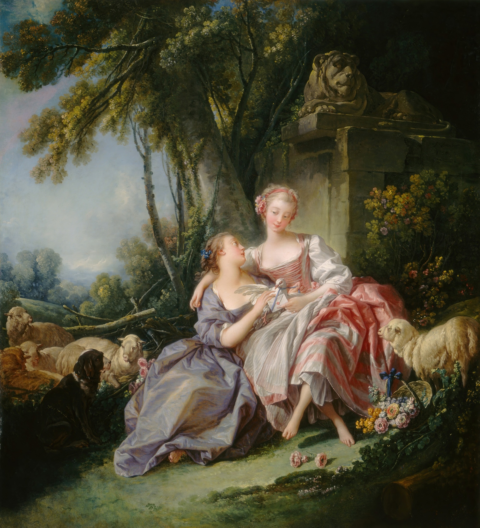 François Boucher, La lettera d'amore, 1750, olio su tela, 81,2x75,2 cm., National Gallery of Art, Washington