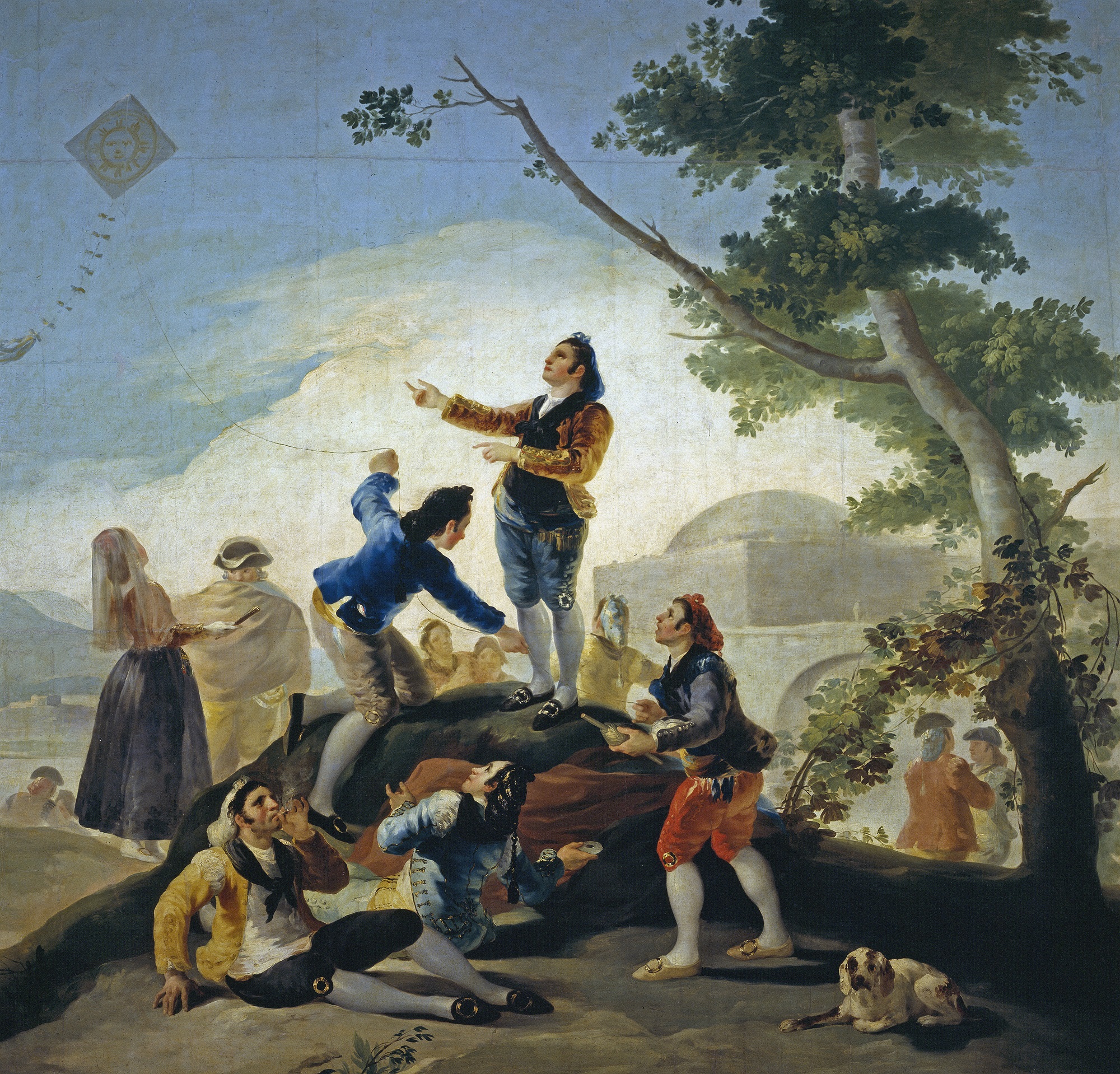 Francisco Goya, L’aquilone, 1779, olio su tela, scena per arazzo, 269x285cm., Museo del Prado, Madrid