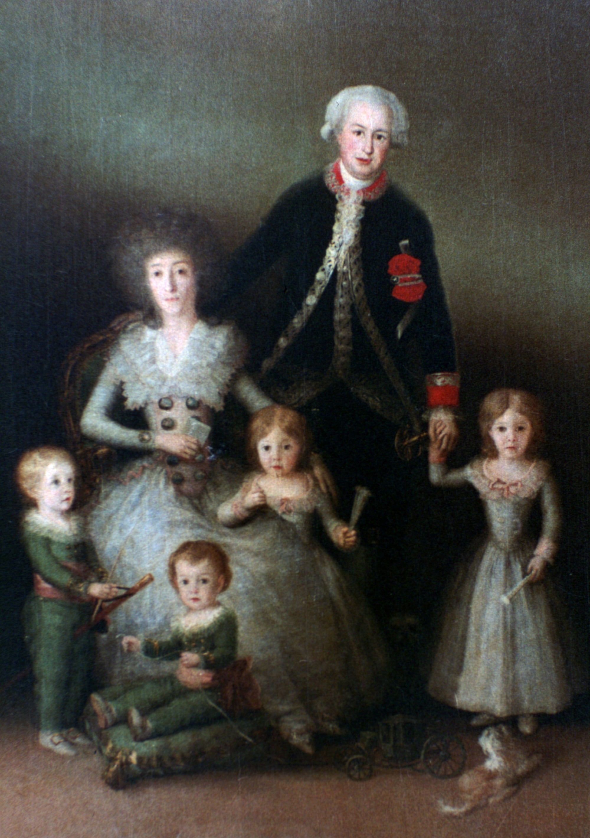 Francisco Goya, Ritratto dei duchi di Osuna con i figli, 1788, olio su tela, 225x174 cm., Museo del Prado, Madrid 