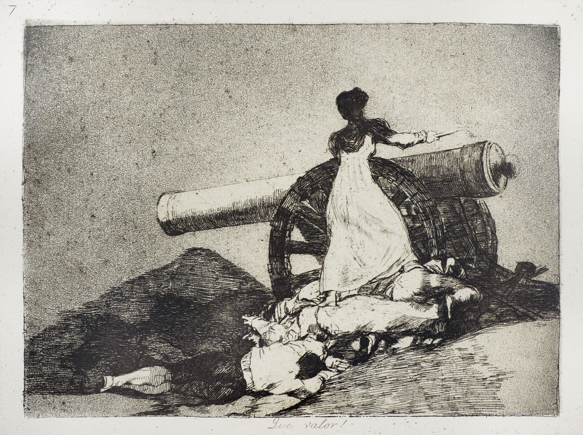 Francisco Goya, Che coraggio, 1810-1820 circa, acquaforte e acquatinta su carta, foglio n. 7, serie “I disastri della guerra”