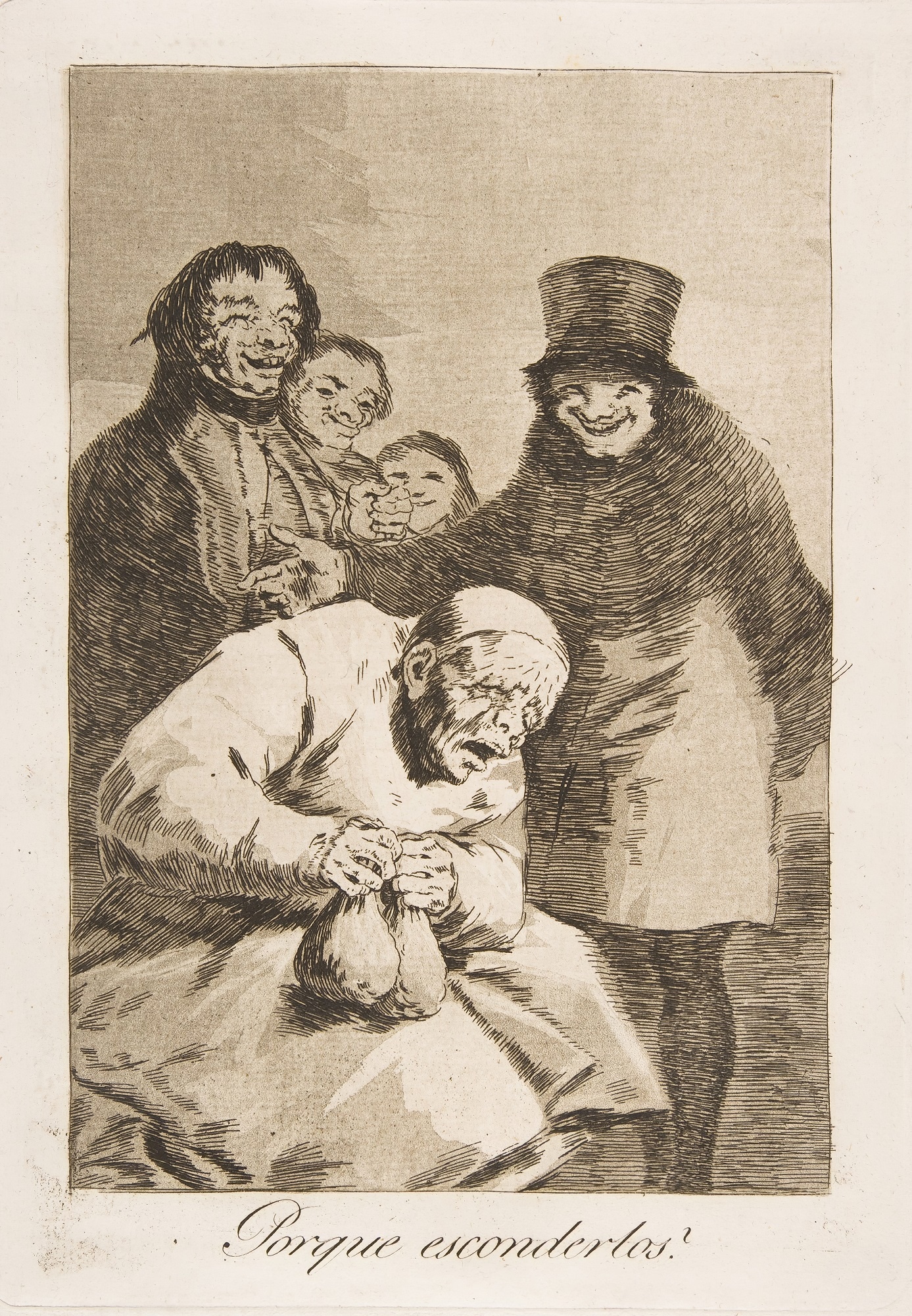 Francisco Goya, Perché nasconderli?, 1799, acquaforte e acquatinta su carta, foglio n. 30, serie “I Capricci”