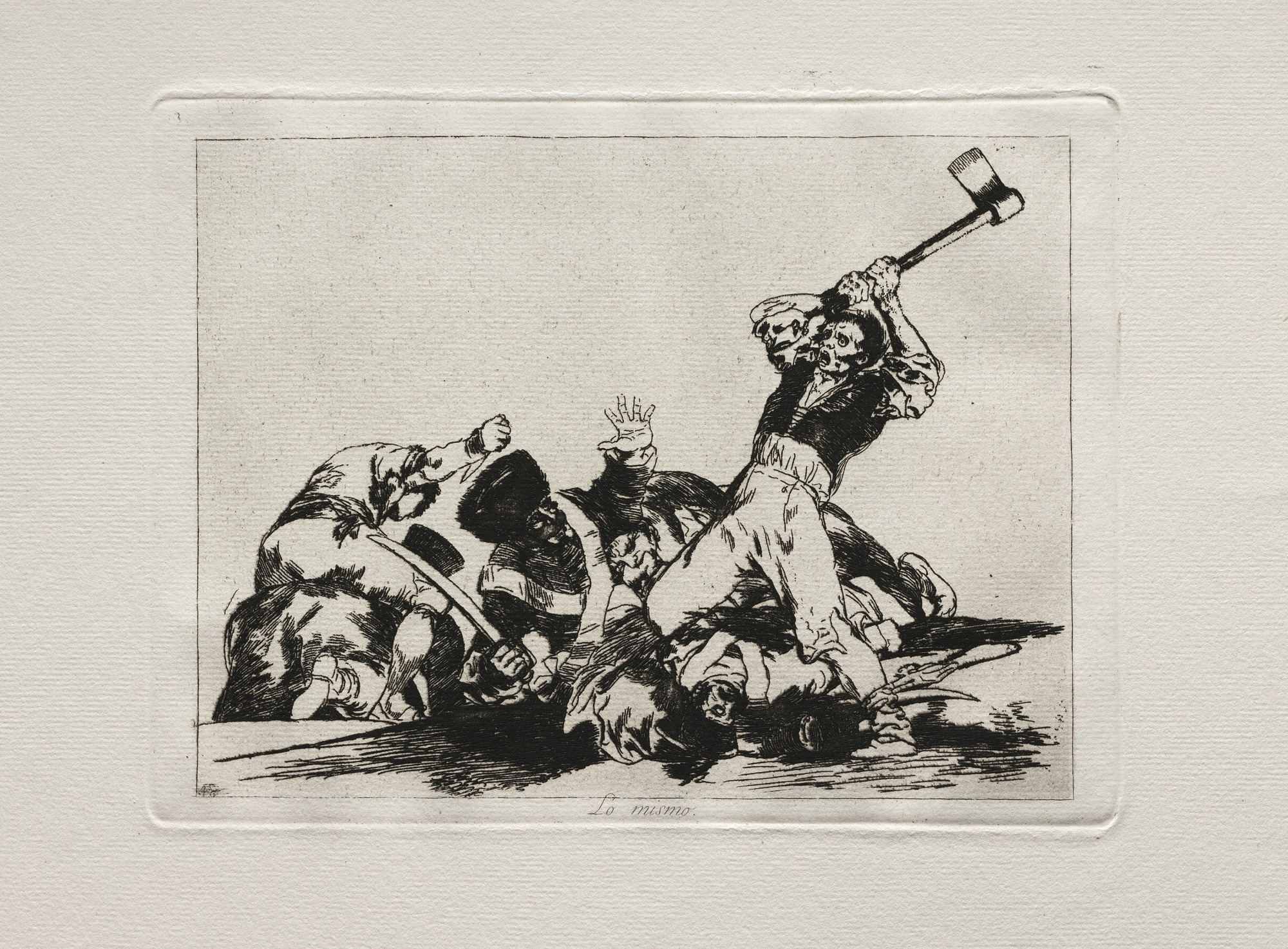 Francisco Goya, La stessa cosa, 1810-1820 circa, acquaforte e acquatinta su carta, foglio n. 3, serie “I disastri della guerra”