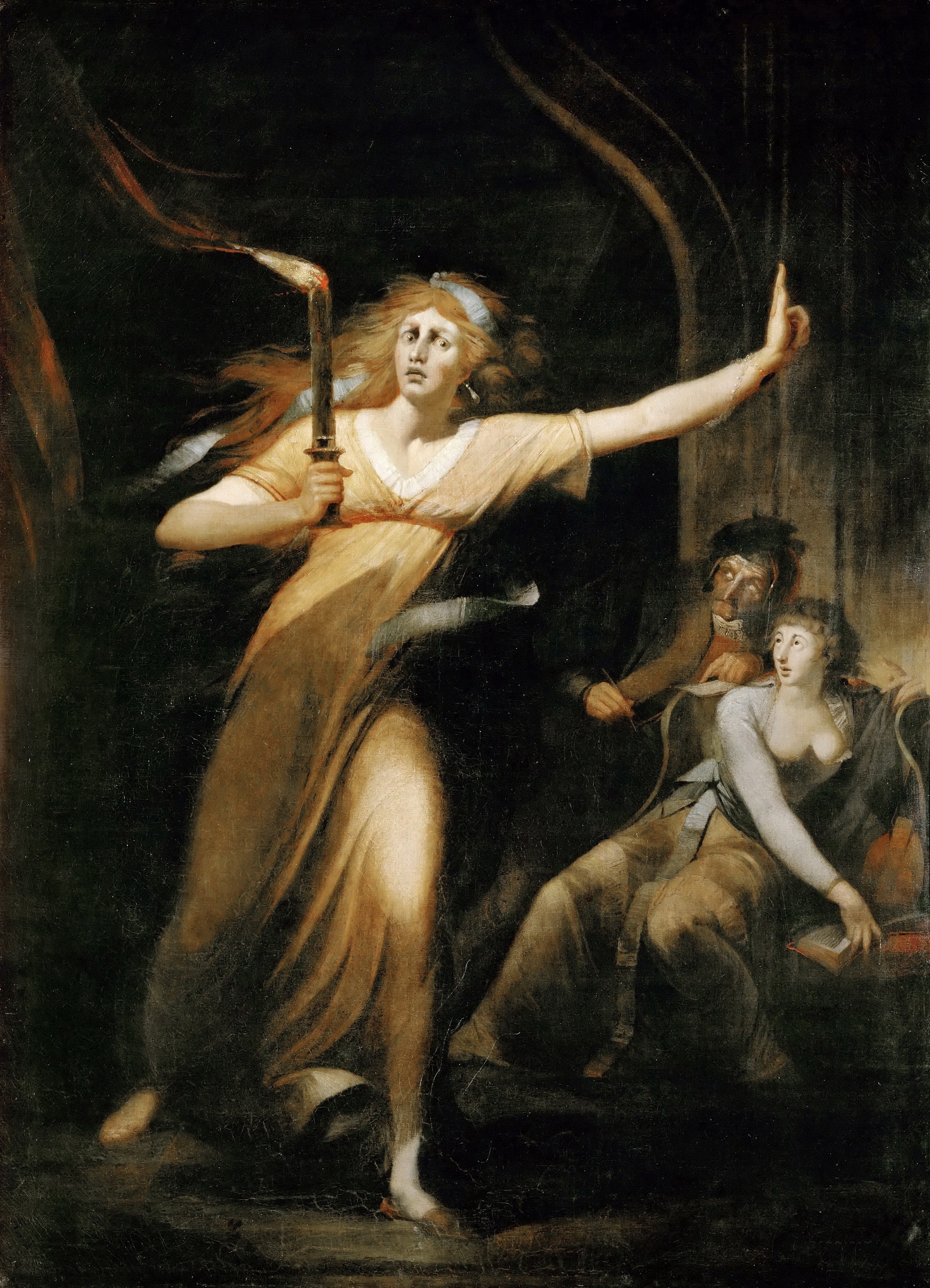 Johann Heinrich Füssli, Lady Macbeth cammina nel sonno, 1784, da “Macbeth” di Shakespeare, olio su tela, 221×160cm., Museo del Louvre, Parigi