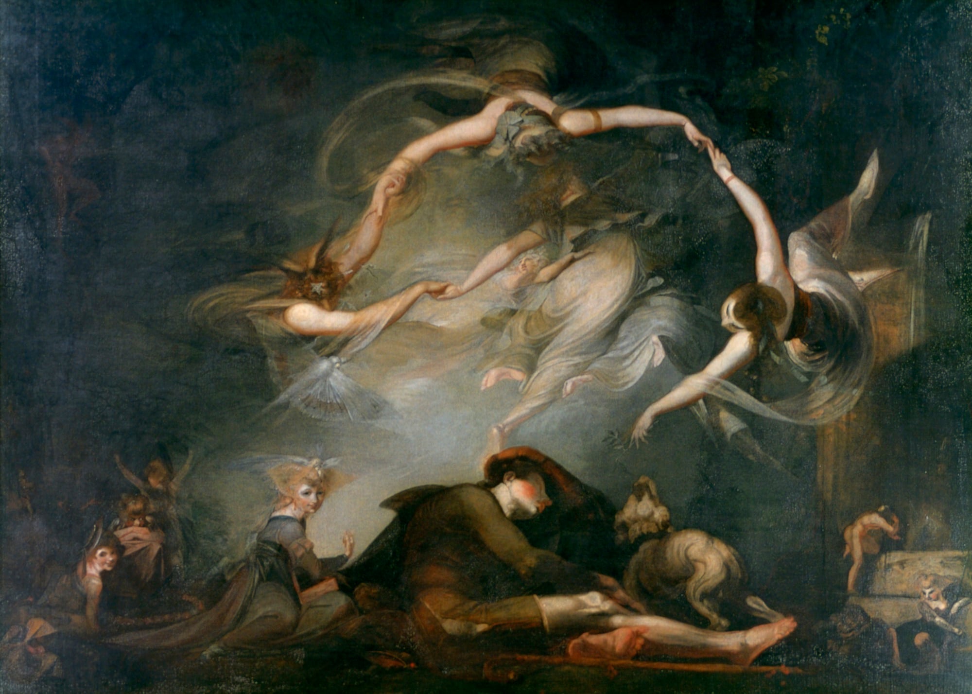 Johann Heinrich Füssli, Il sogno del pastore, 1793, tratto da “Paradiso perduto” di John Milton, olio su tela, 154x 215cm., Tate Gallery, Londra