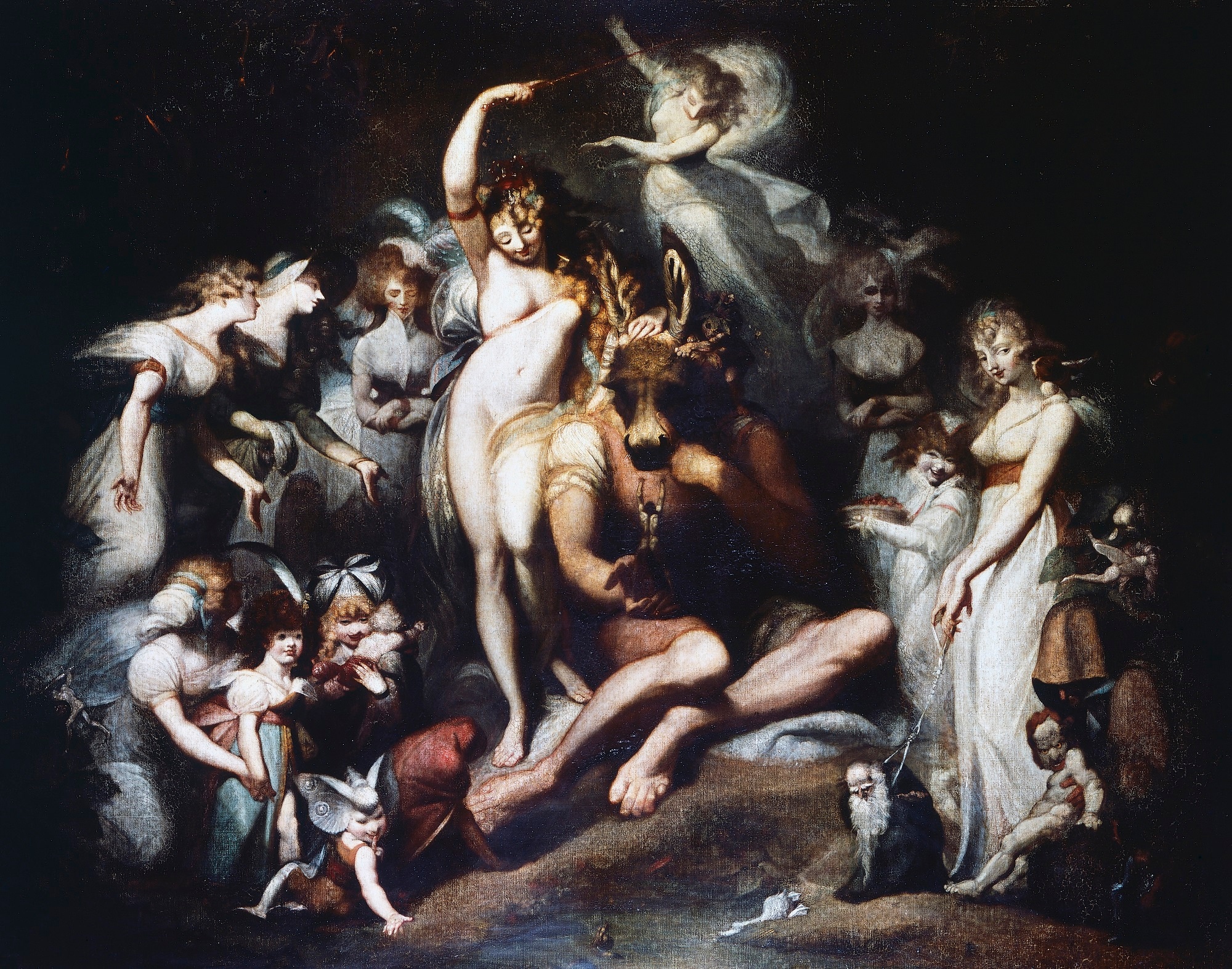 Johann Heinrich Füssli, Titania e Bottom, 1790, da “Sogno di una notte di mezza estate”, olio su tela, 217,2x275,6cm., Kunsthaus, Zurigo